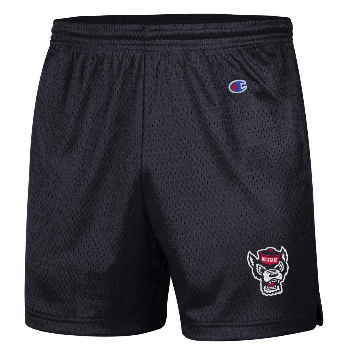 Black 5" Mesh Shorts - Wolfhead Log